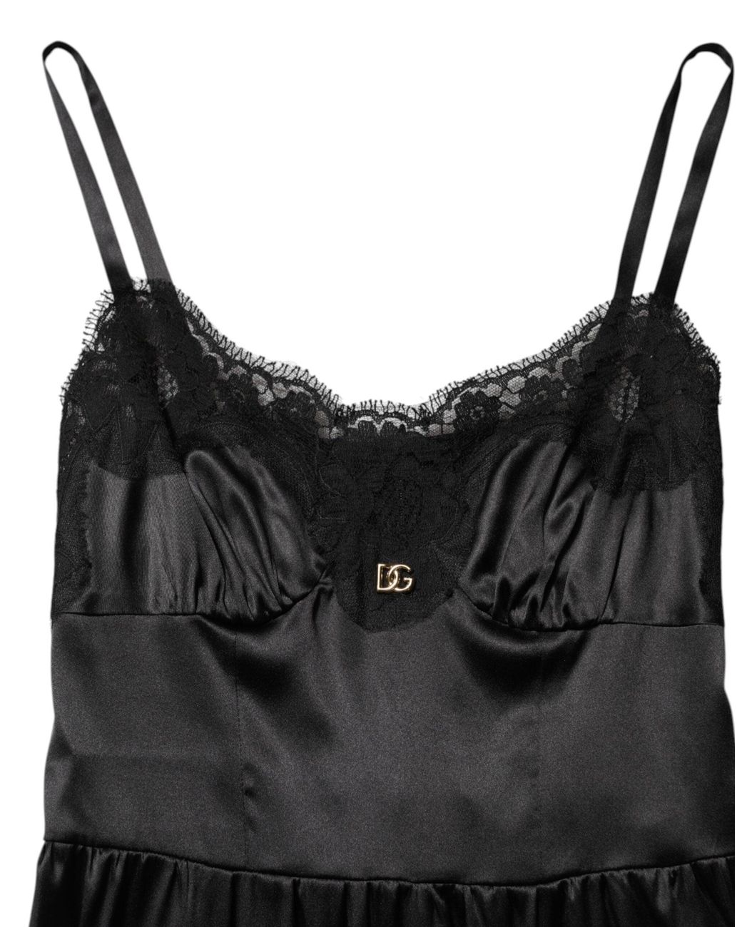 Dolce & Gabbana Black Lace Trimmed Slip Dress