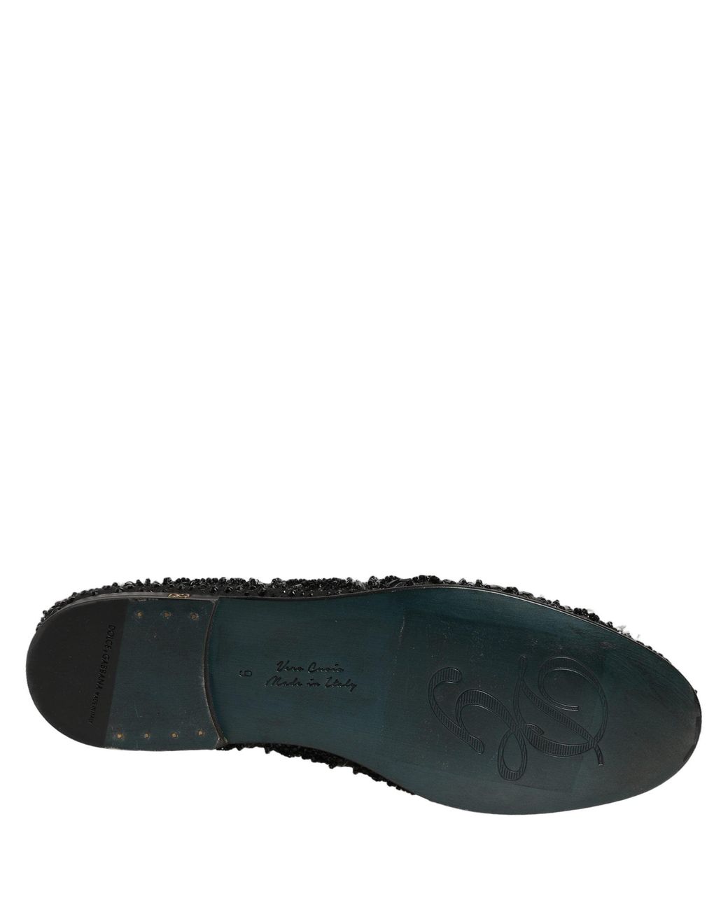 Dolce & Gabbana Black Velvet Embroidered Dress Loafers Shoes for men