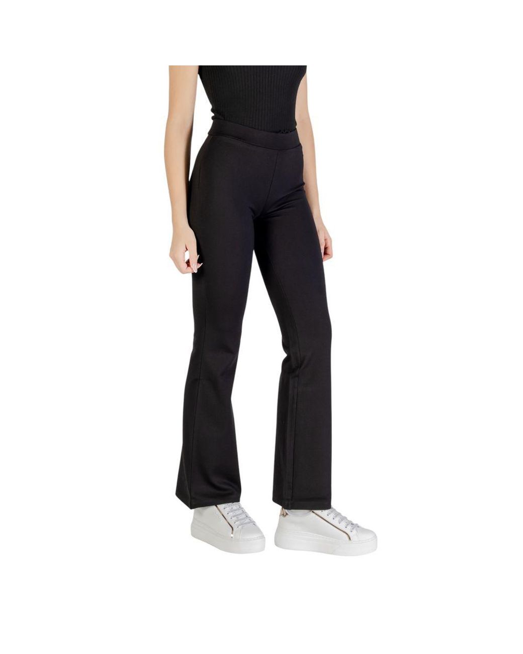 Jacqueline De Yong Black Viscose Flared Pants