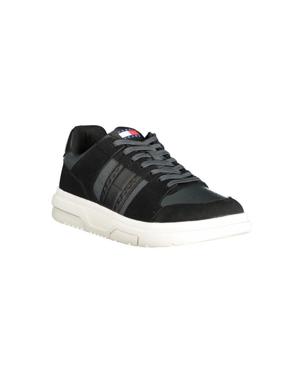 Tommy Hilfiger Black Leather Sneaker for men