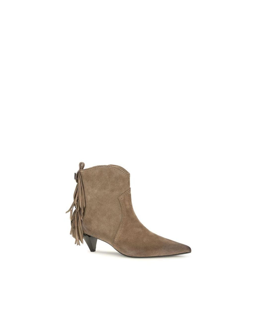 Pinko Brown Beige Calf Leather Bos Taurus Ankle Boots