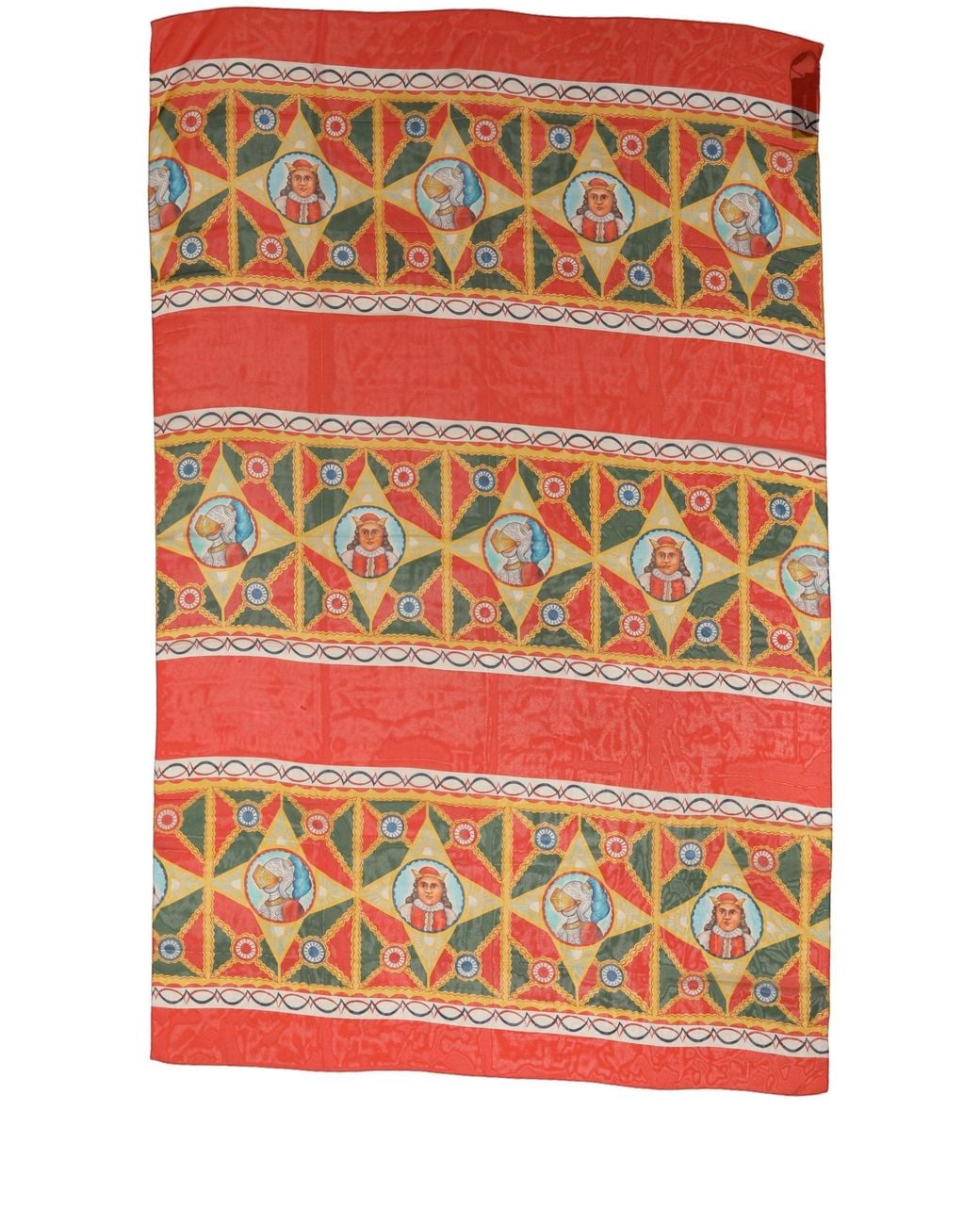 Dolce & Gabbana Red Multicolor Silk Printed Shawl Stole Scarf