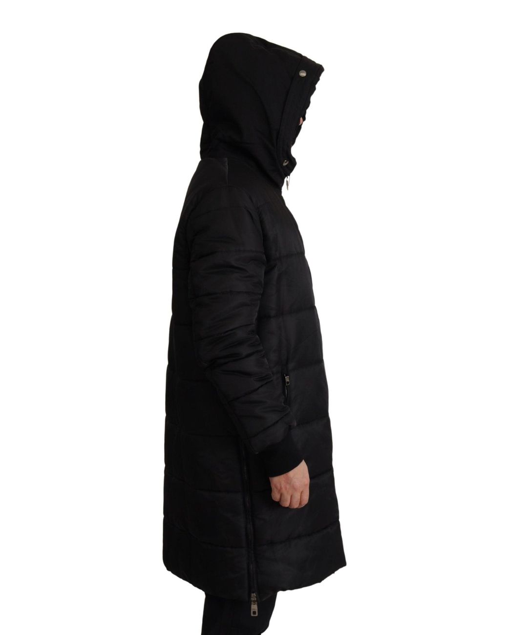 Dolce & Gabbana Black Nylon Hooded Parka Coat Winter Jacket for men