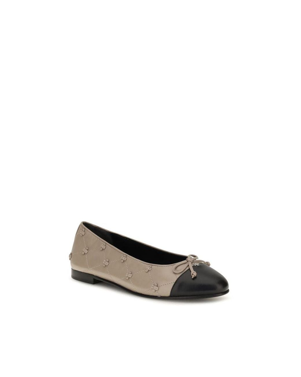 Tory Burch Multicolor Beige Calf Leather Bos Taurus Ballet Flats