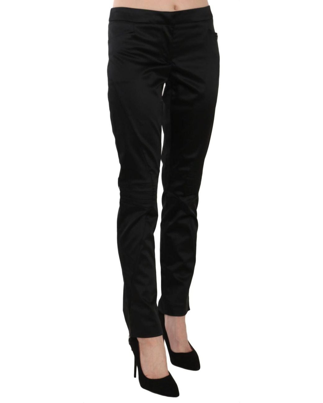 Exte Black Mid Waist Skinny Dress Formal Trousers Pants