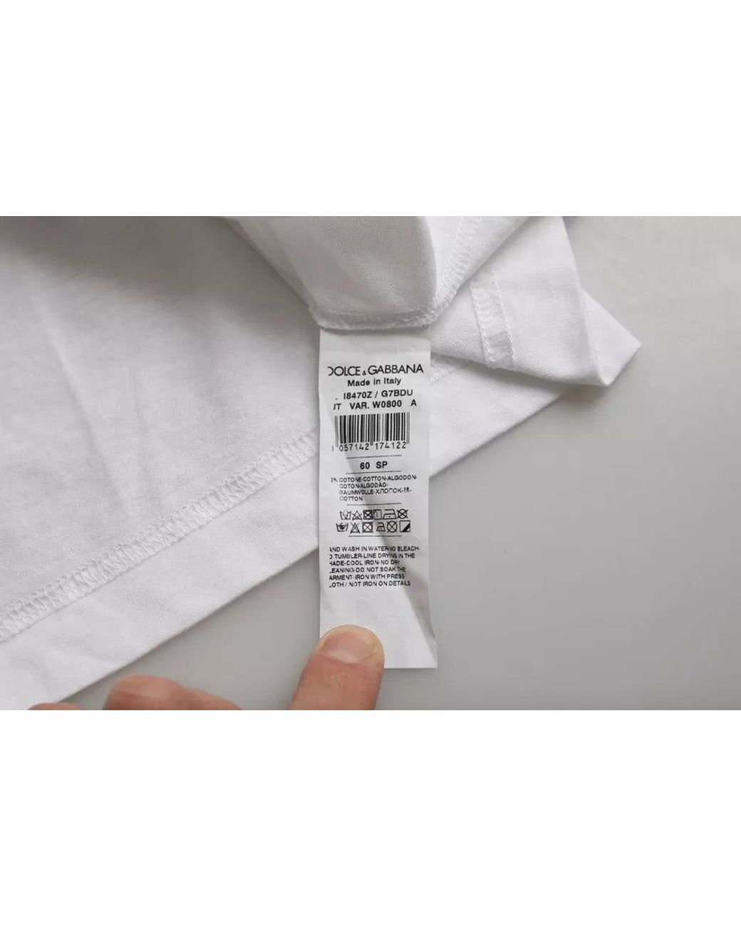 Dolce & Gabbana Gray Cotton Round Neck Short Sleeve T-Shirt for men