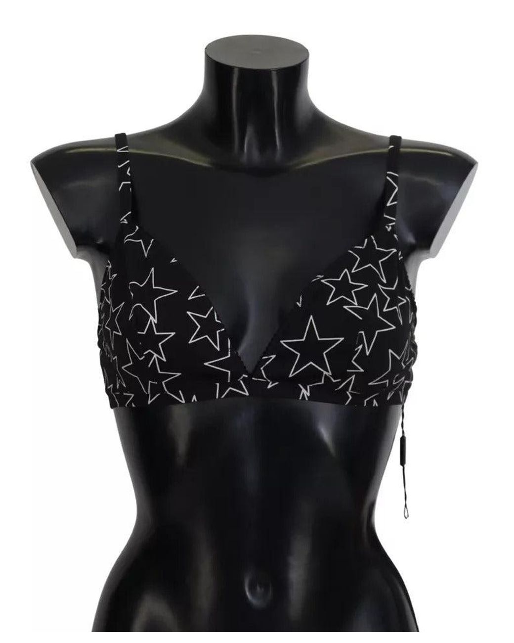 Dolce & Gabbana Black Millennials Star Non Wire Cotton Bra Underwear