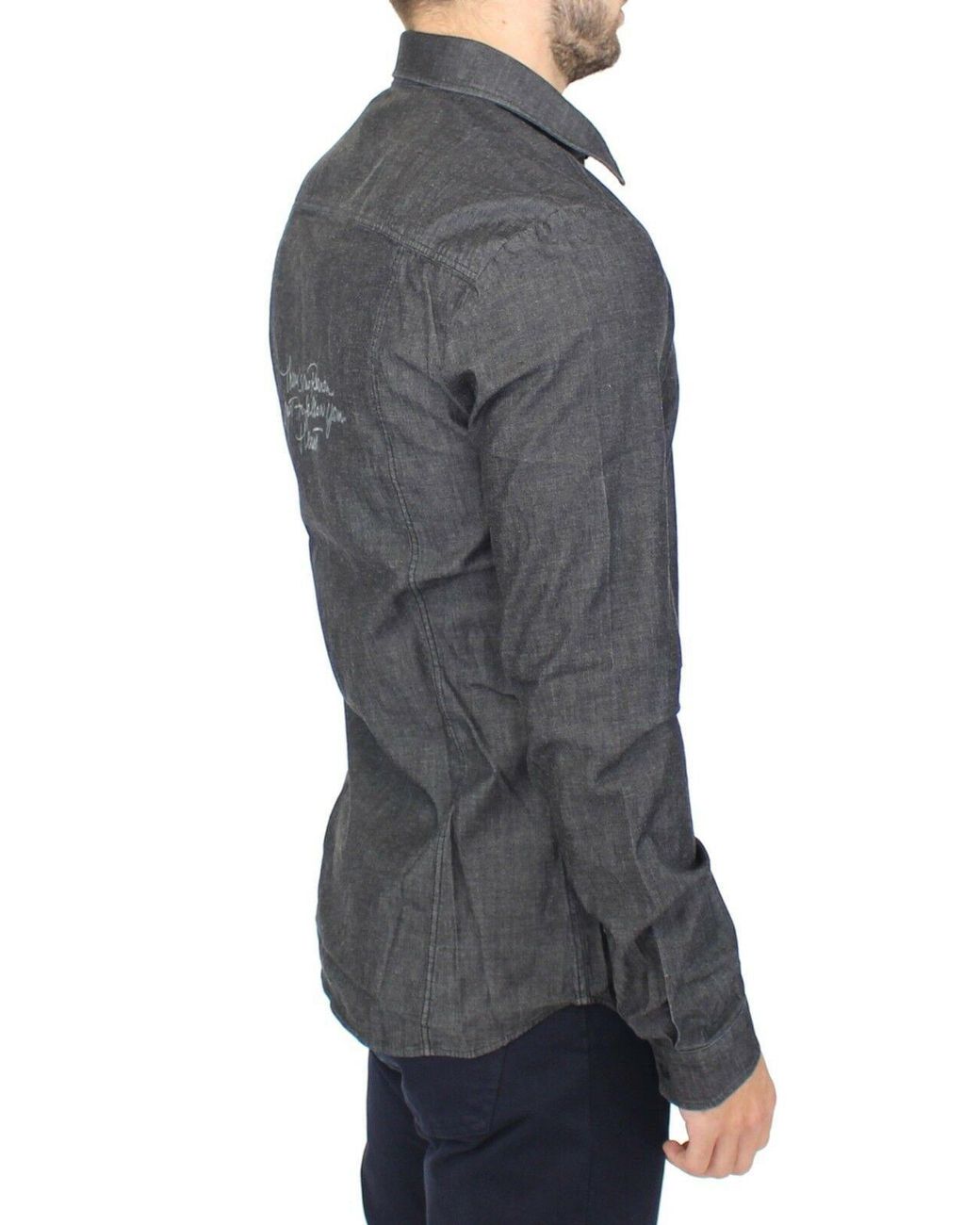 Ermanno Scervino Gray Denim Shirt Sig10132 for men