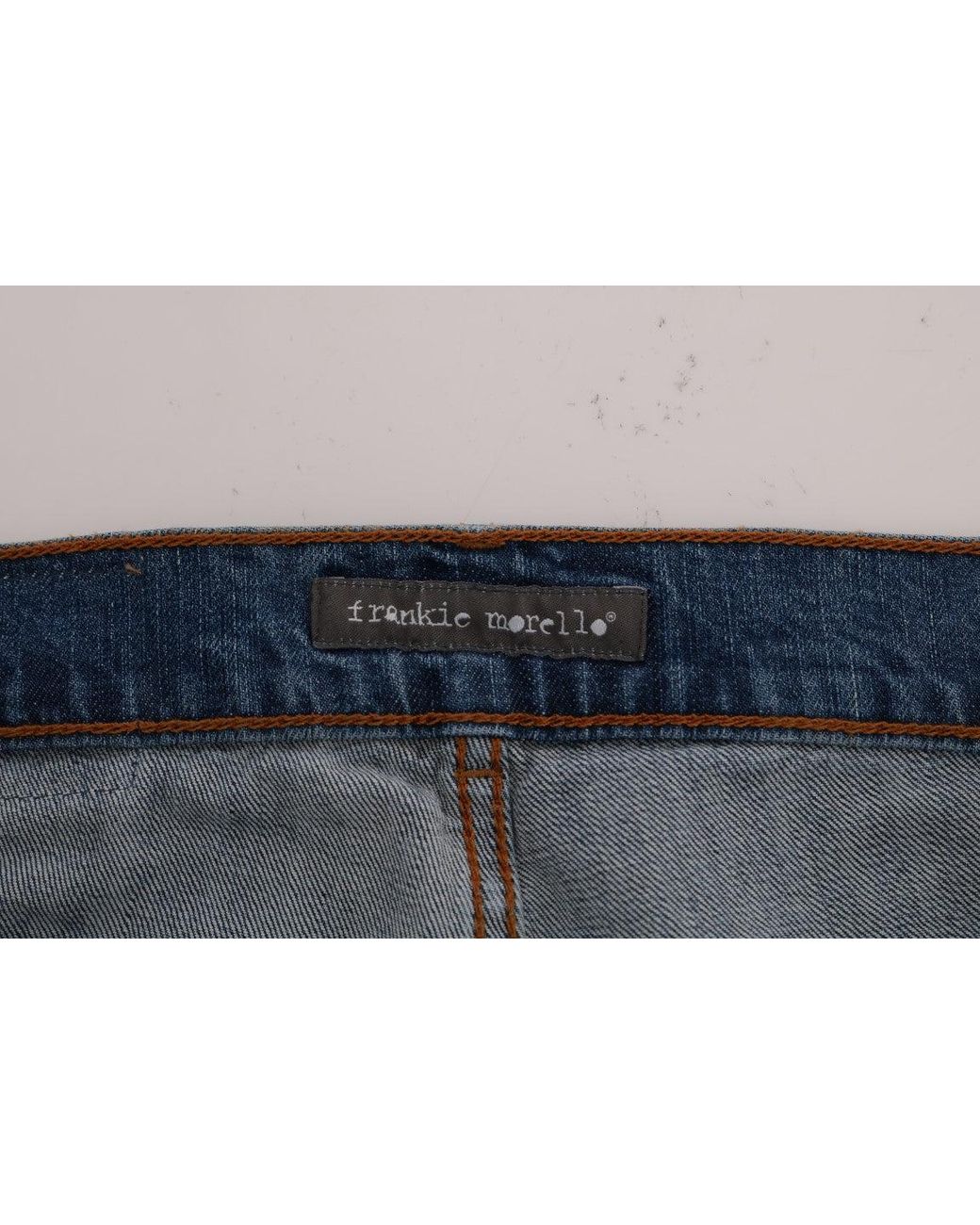 Frankie Morello Blue Wash Torn Dunfermile Slim Fit Jeans for men