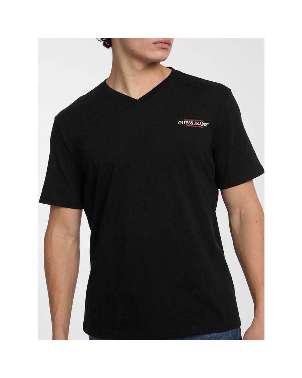 Guess Black Cotton T-Shirt for men