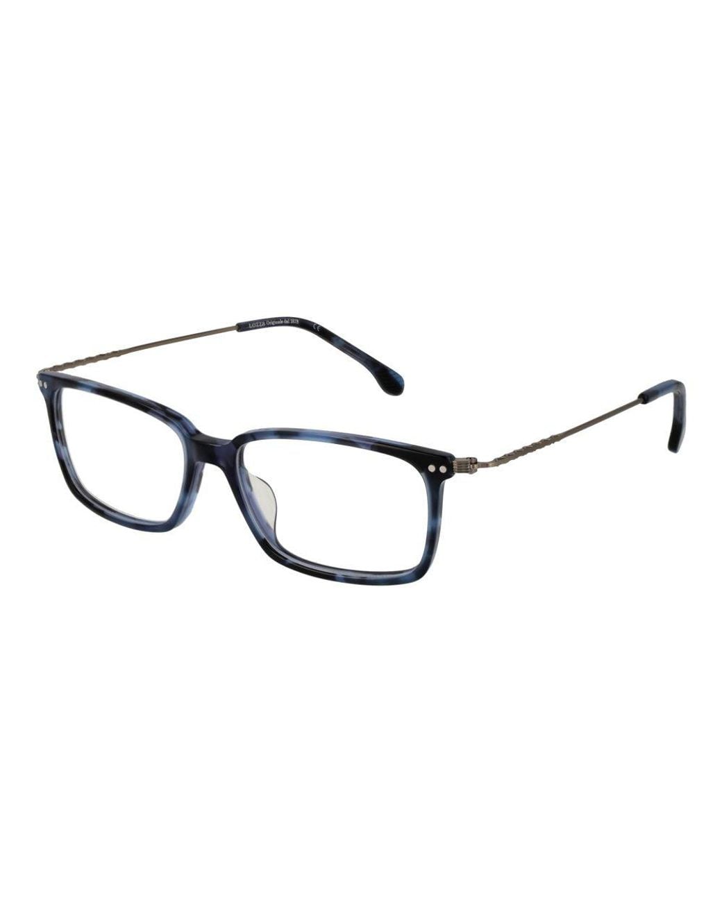 Lozza Brown Blue Stainless Steel Glasses (frames) for men
