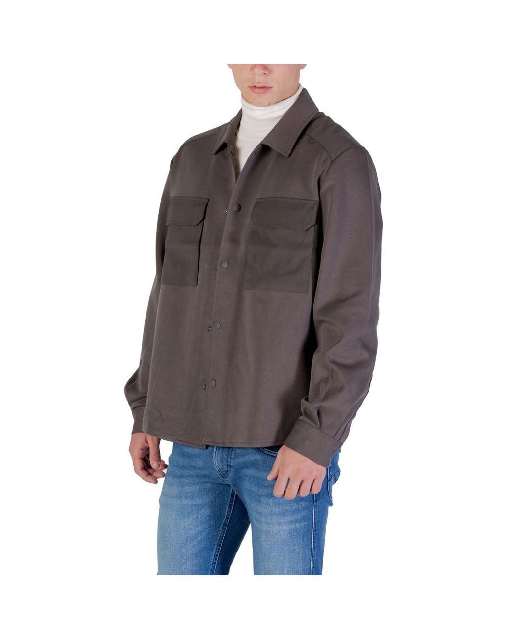 Antony Morato Brown Green Denim Shirt for men