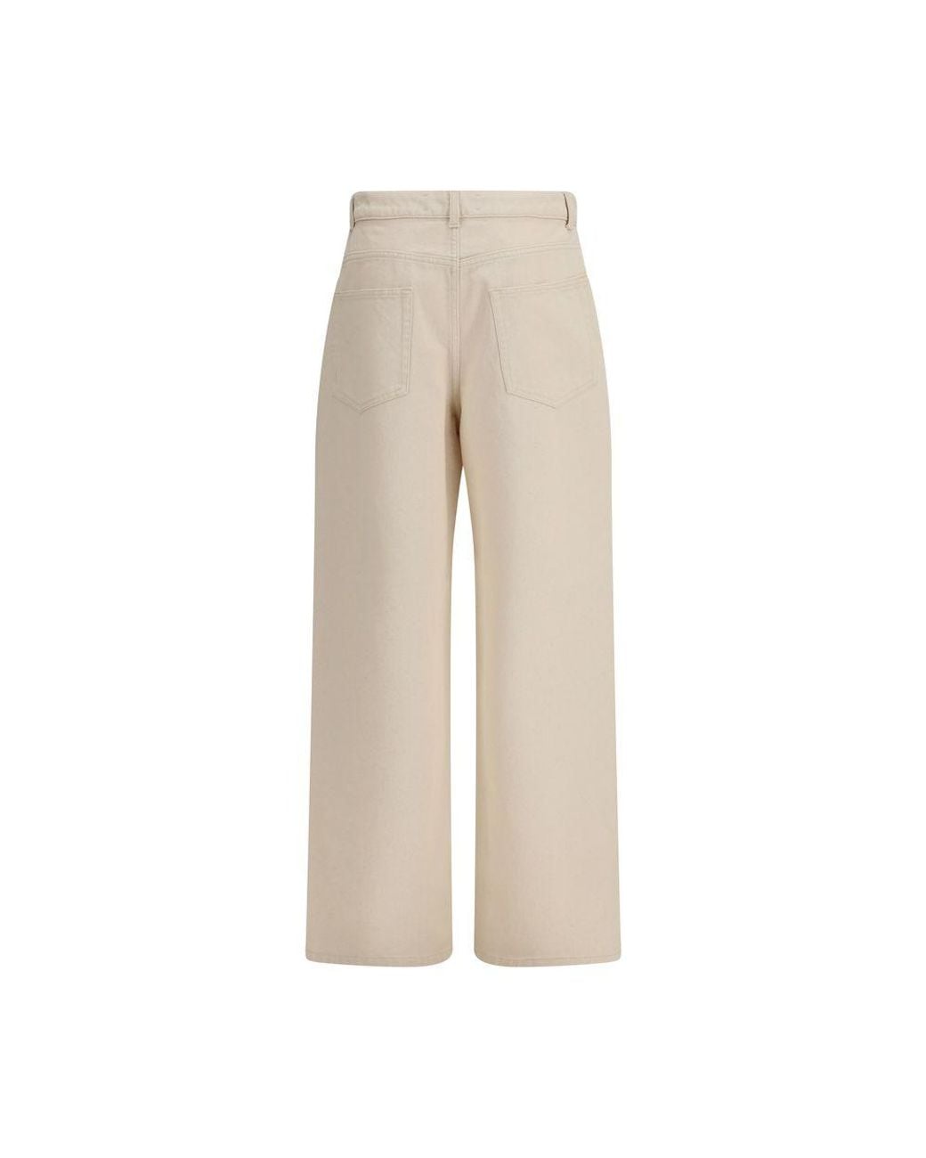 Rohe Natural Beige Cotton Relaxed Fit Jeans