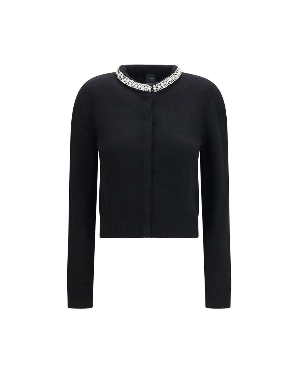 Pinko Black Wool Oves Aries Cardigan
