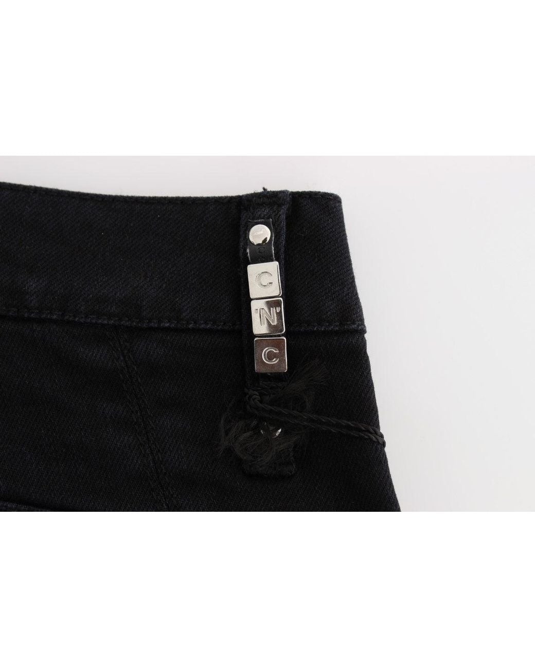 CoSTUME NATIONAL Black Cotton Slim Fit Cropped Jeans
