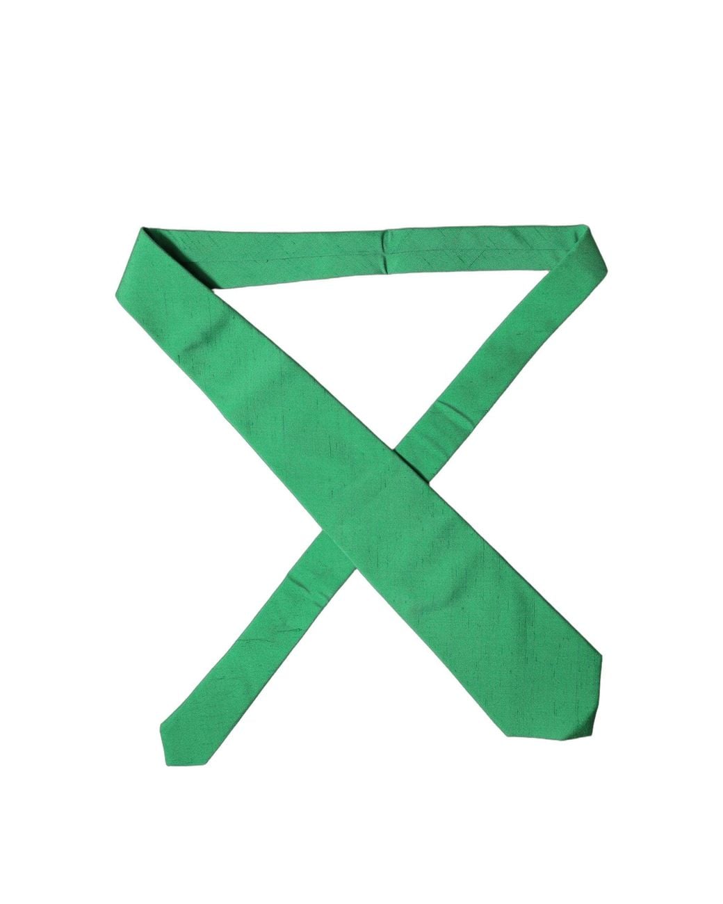 Dolce & Gabbana Green Solid Silk Cotton Adjustable Neckwomen's Tie