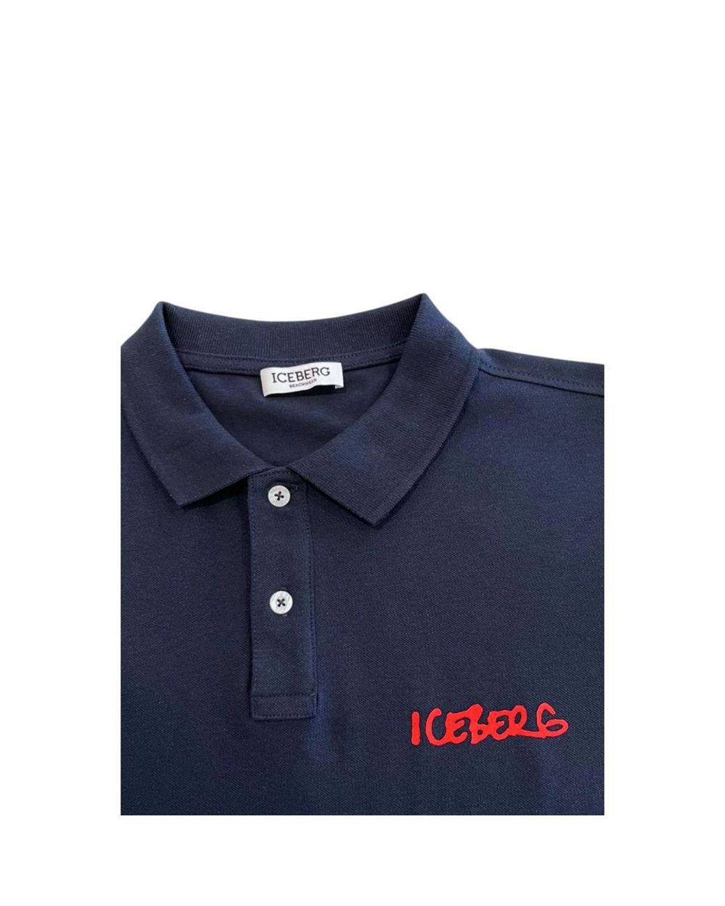 Iceberg Blue Cotton Men Polo Shirt for men