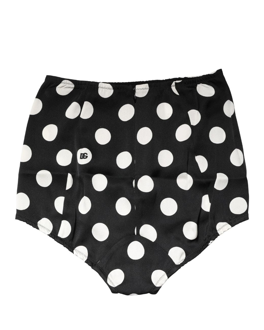 Dolce & Gabbana Black Polka Dot High Waist Girdle Panty Underwear With Dots Silk Elastane Clothing
