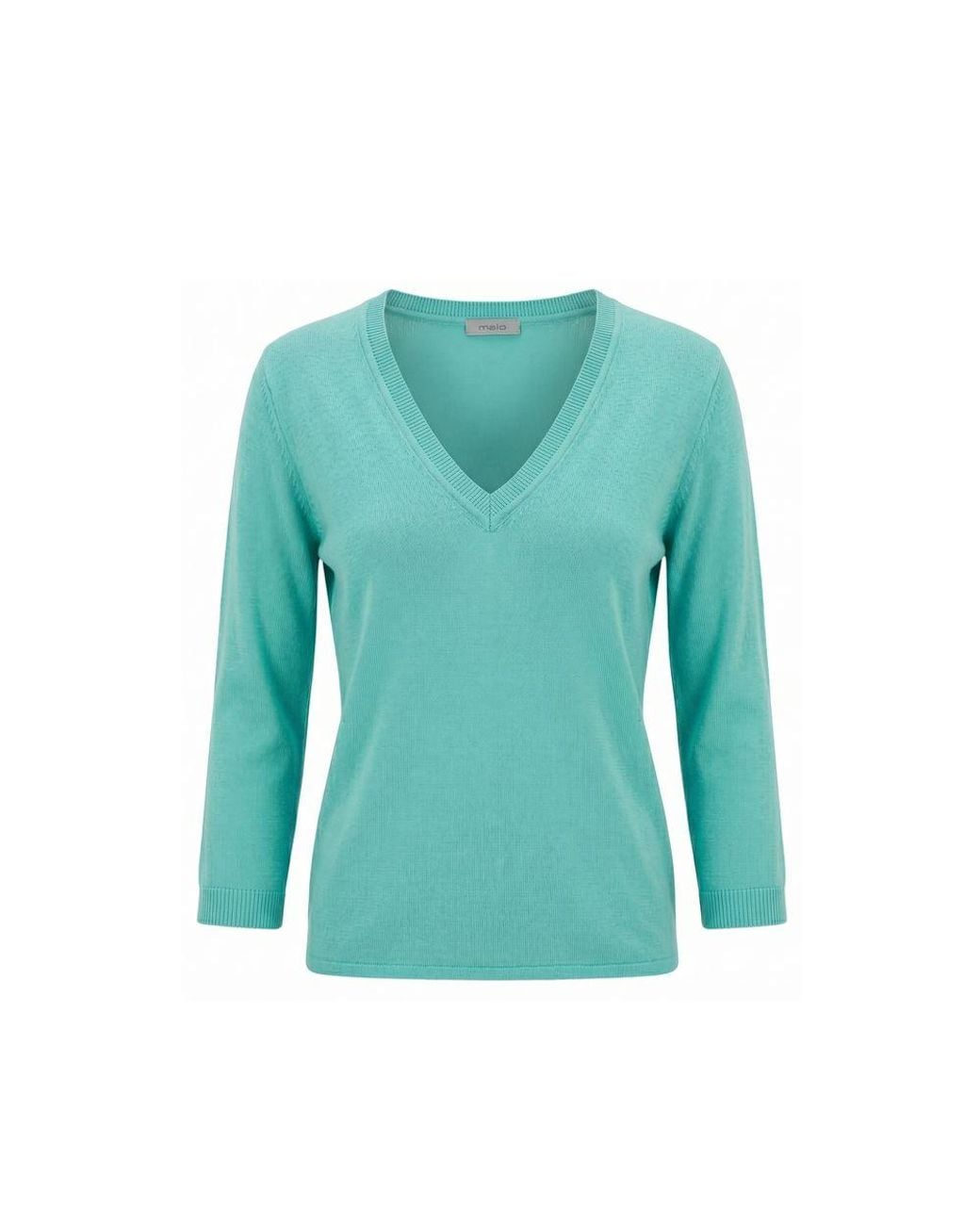 Malo Green Blue Cotton Sweater