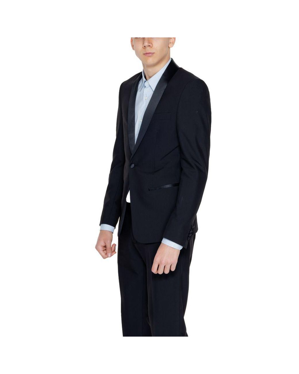 Antony Morato Blue Black Polyester Blazer for men
