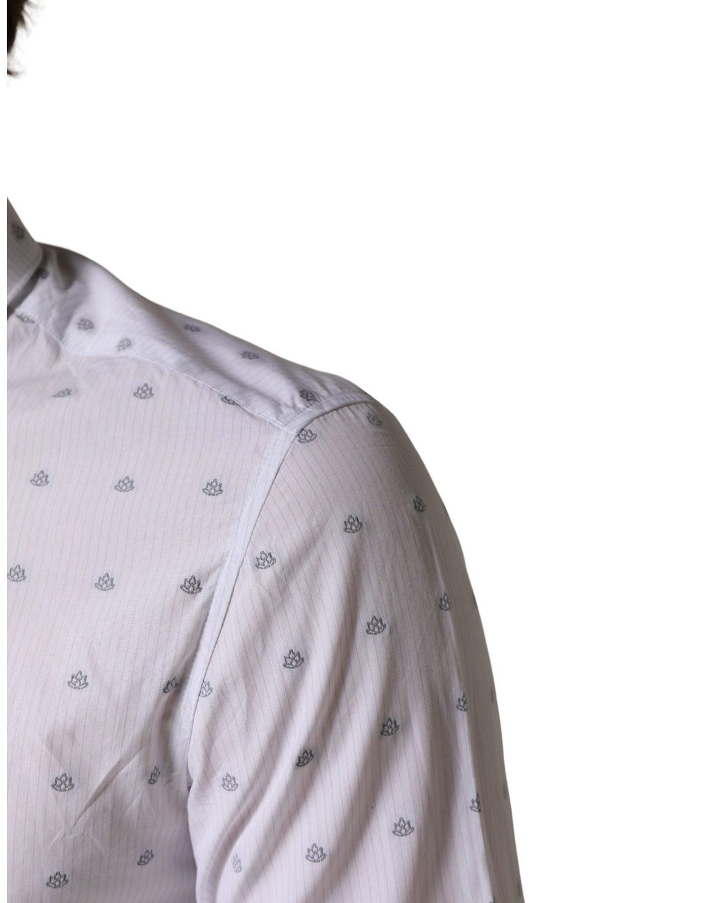 Patrizia Pepe White Cotton Slim Fit Collared Dress Shirt for men