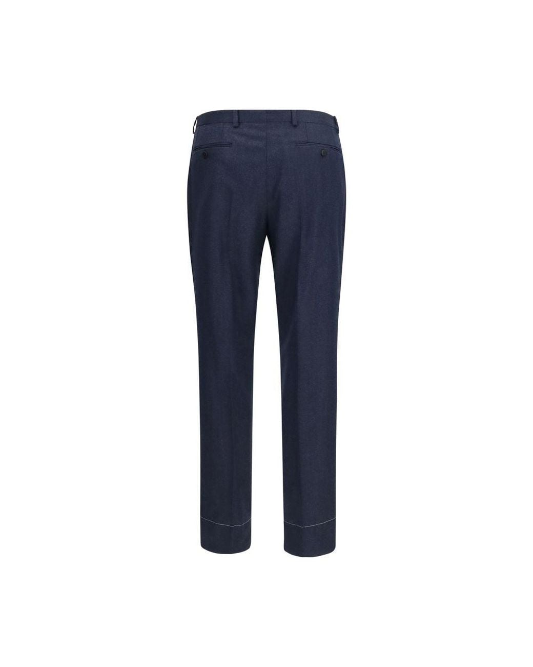 Brioni Blue Wool Oves Aries Casual Pants for men