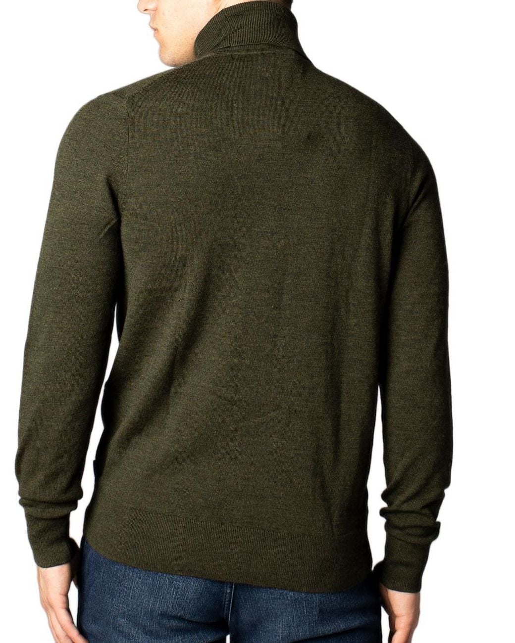 Calvin Klein Green Cotton Turtleneck for men