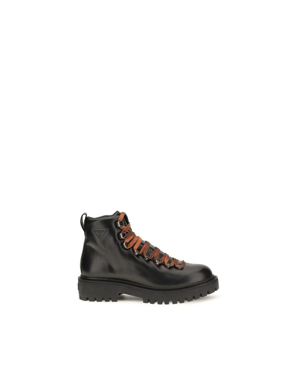 Prada Black Calf Leather Bos Taurus Lace for men