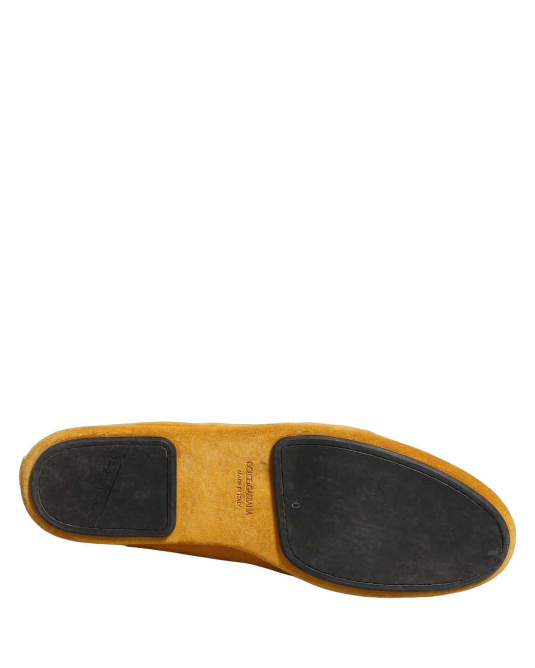 Dolce & Gabbana Brown Yellow Velvet Crown Embroidery Loafers Shoes for men