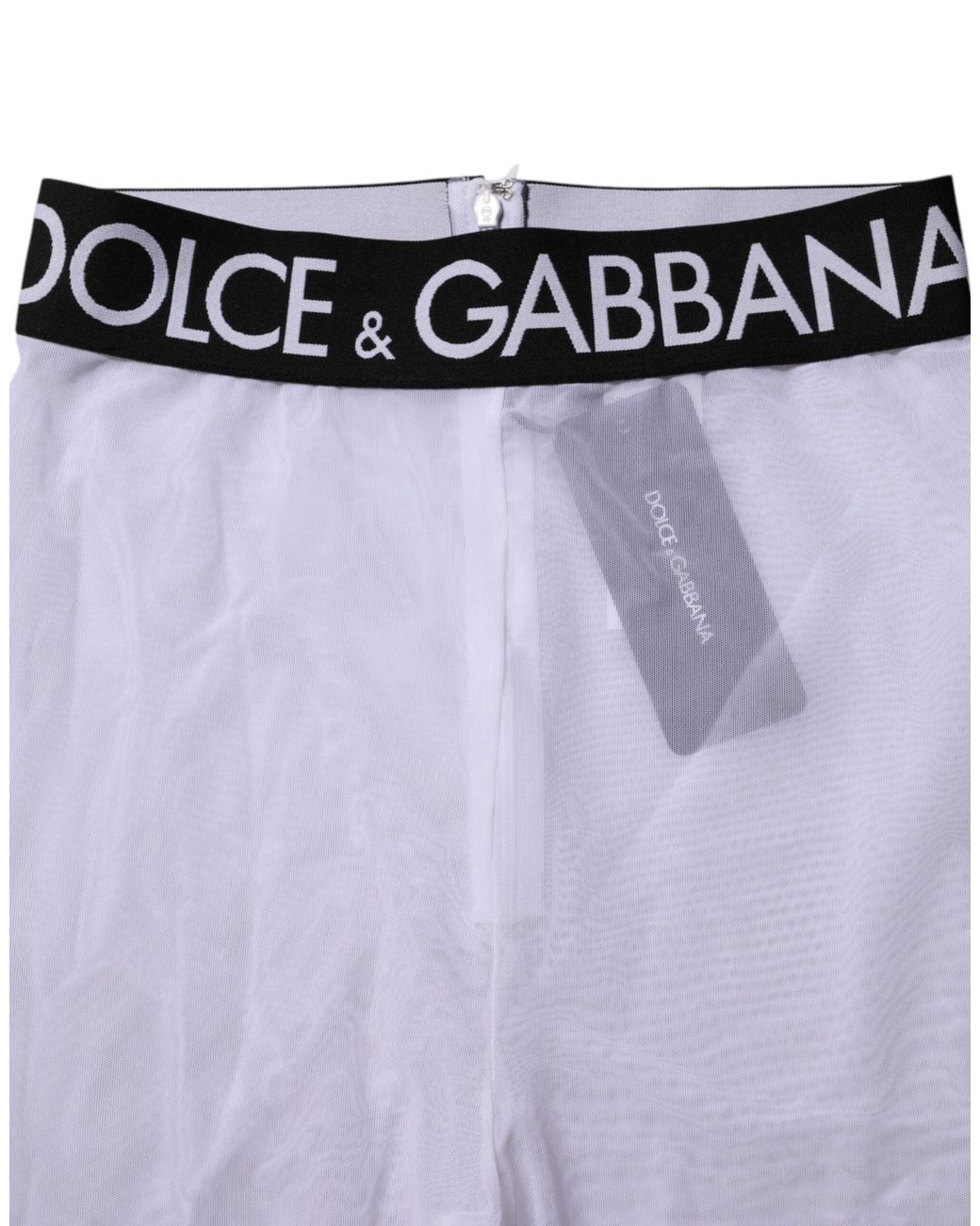 Dolce & Gabbana Gray Logo Waistband Leggings