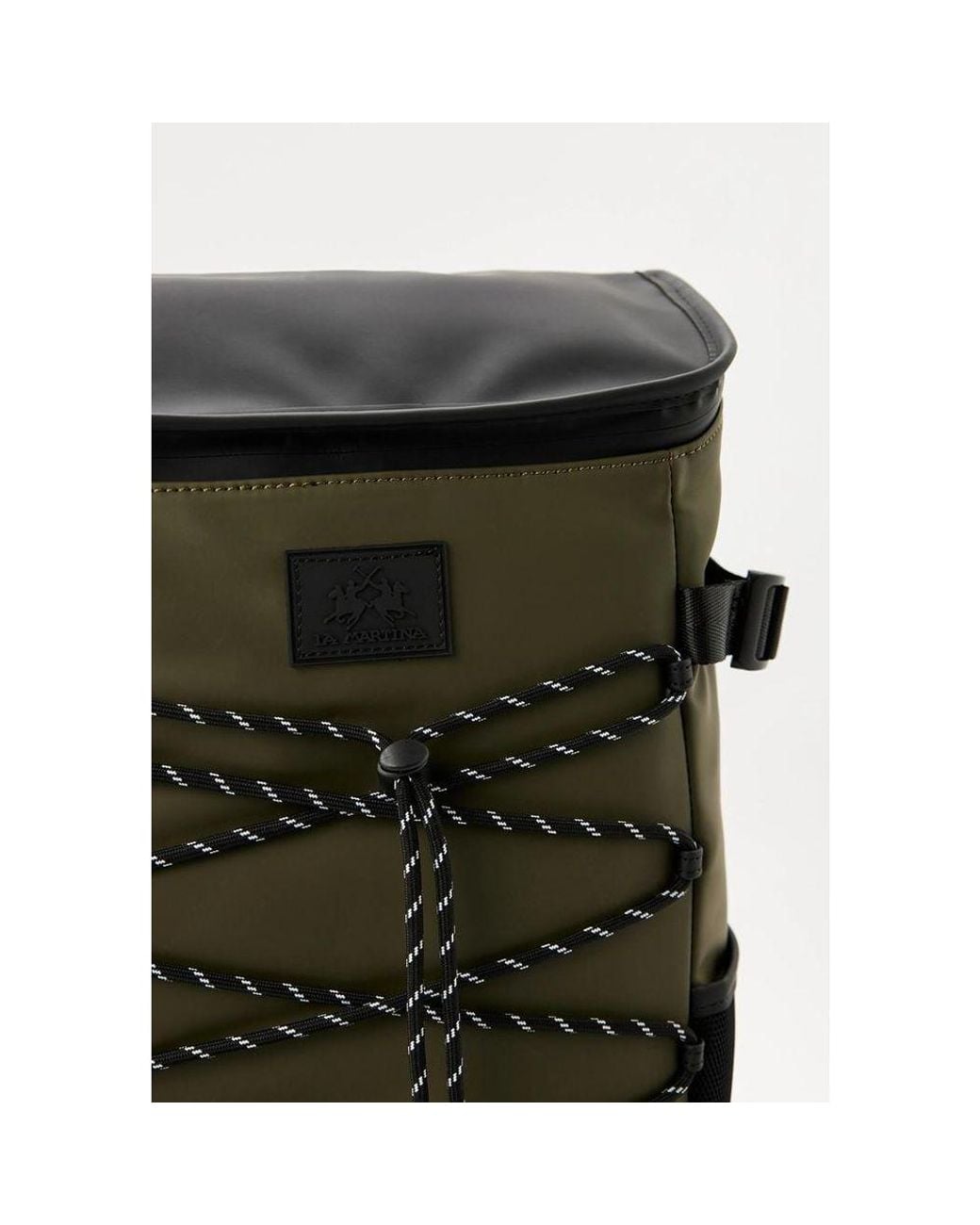 La Martina Green Bicolor Polyethylene Backpack for men
