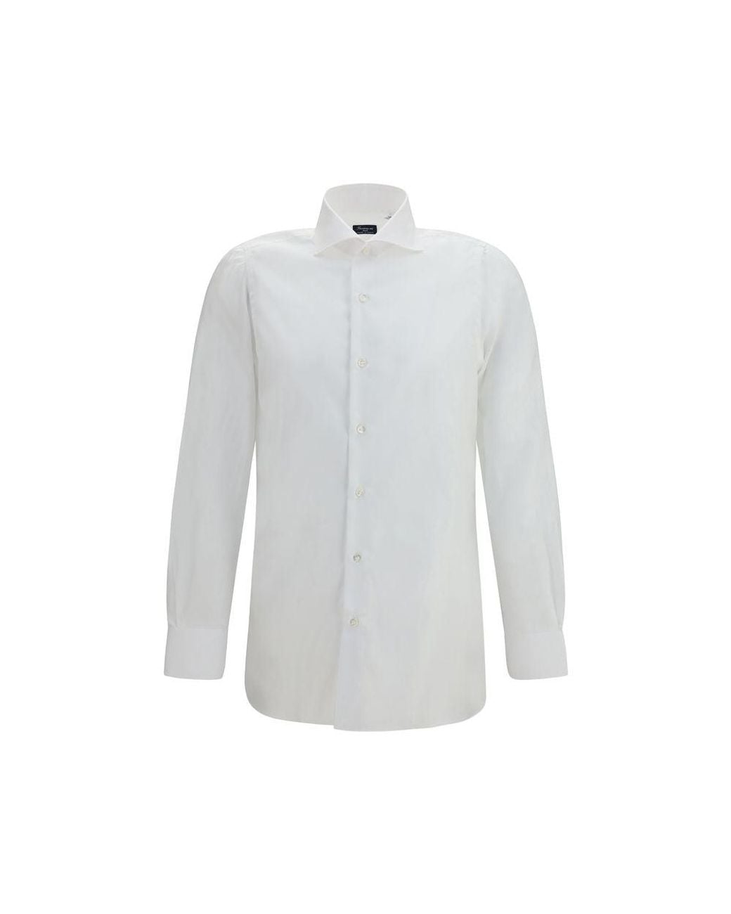 Finamore 1925 White Cotton Dress Shirt for men