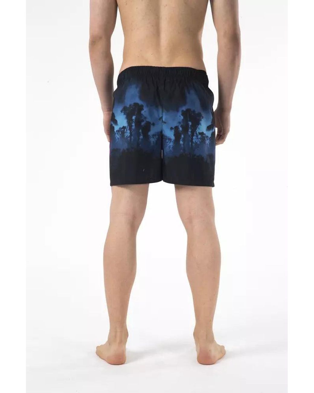 Just Cavalli Blue Swim Trunks Allover Print for men