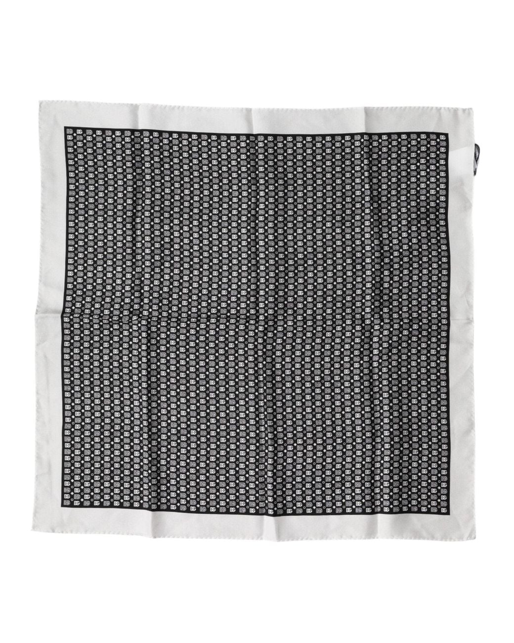 Dolce & Gabbana Gray Patterned Square Foulard Scarf for men