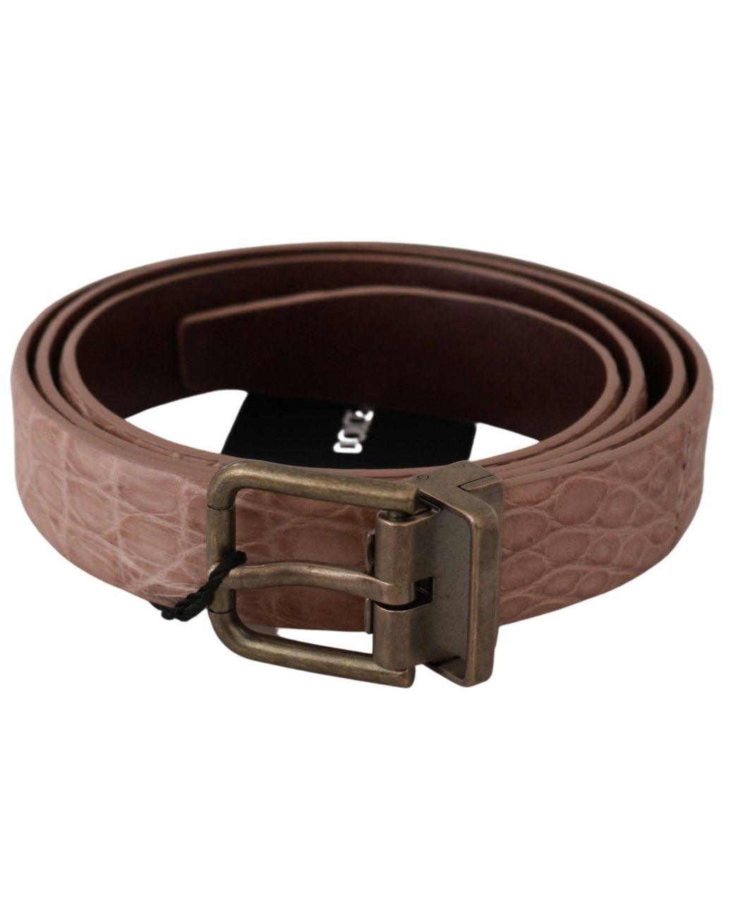 Dolce & Gabbana Black Exotic Skin Buckle Leather Belt for men