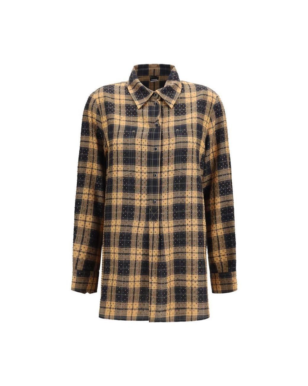 Pinko Green Beige Viscose Dress Shirt