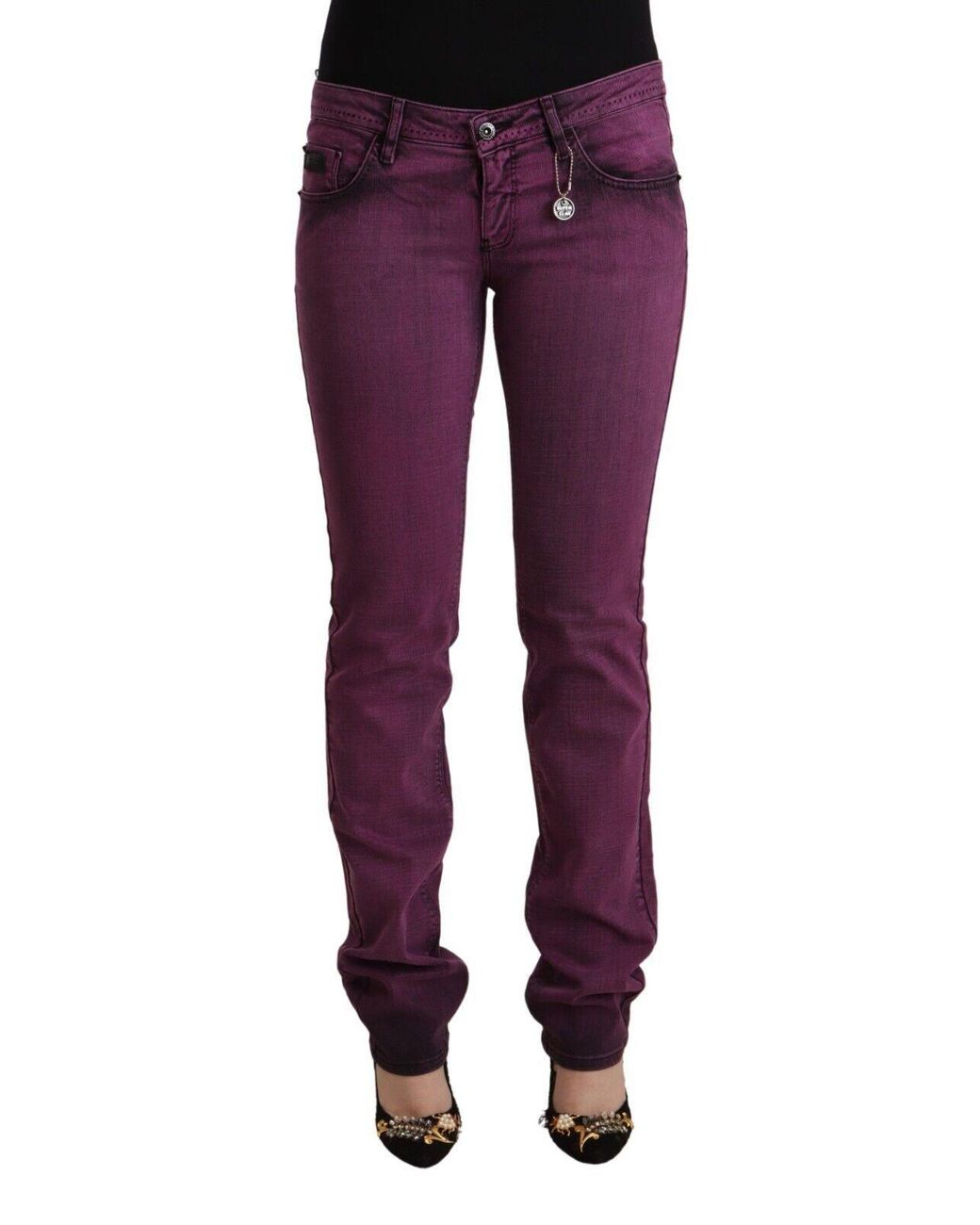 CoSTUME NATIONAL Purple Elegant Slim Fit Denim Jeans