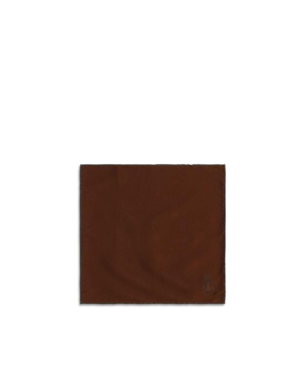 Brunello Cucinelli Brown Silk Pocket Square for men