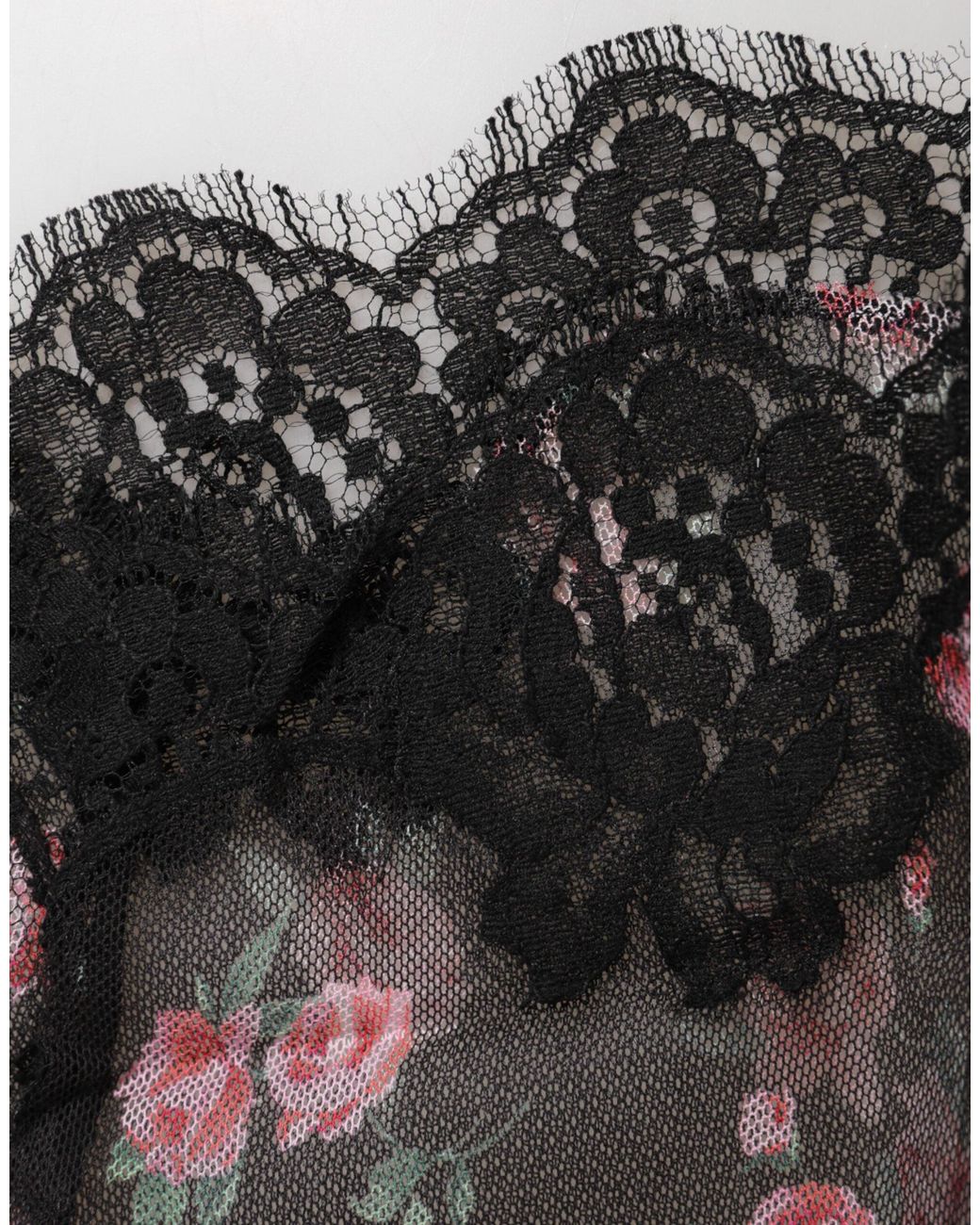Dolce & Gabbana Black Floral Lace Mesh Lingeri Underwear Cotton Clothing
