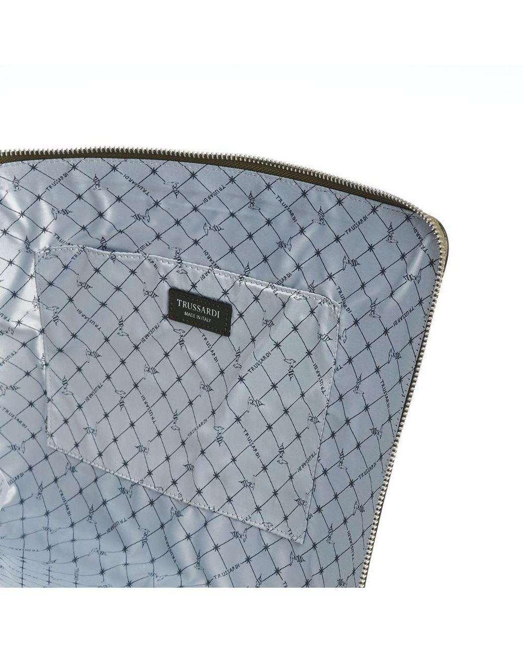 Trussardi Green Leather Clutch Bag for men