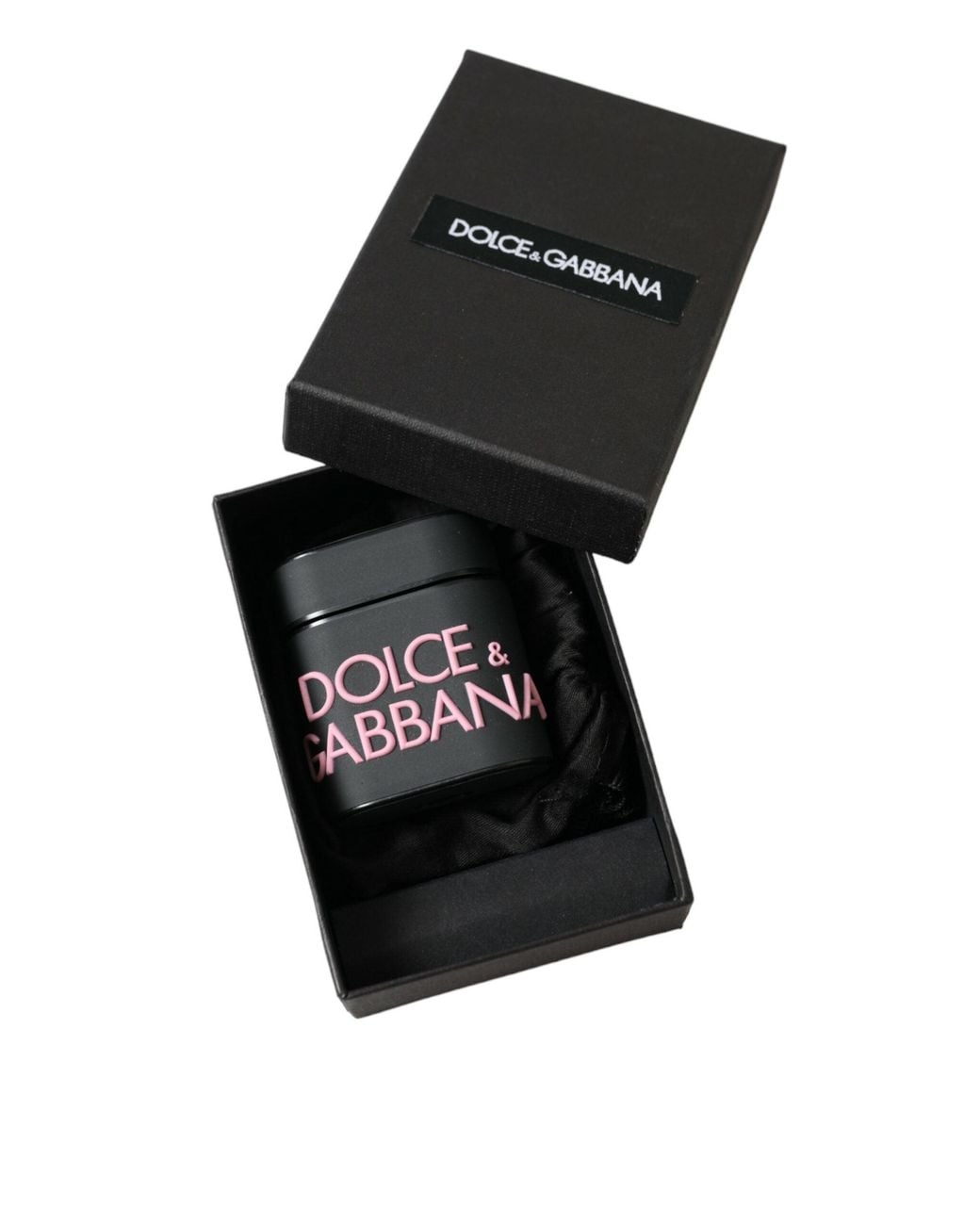 Dolce & Gabbana Black Silicone Embossed Logo Airpods Case