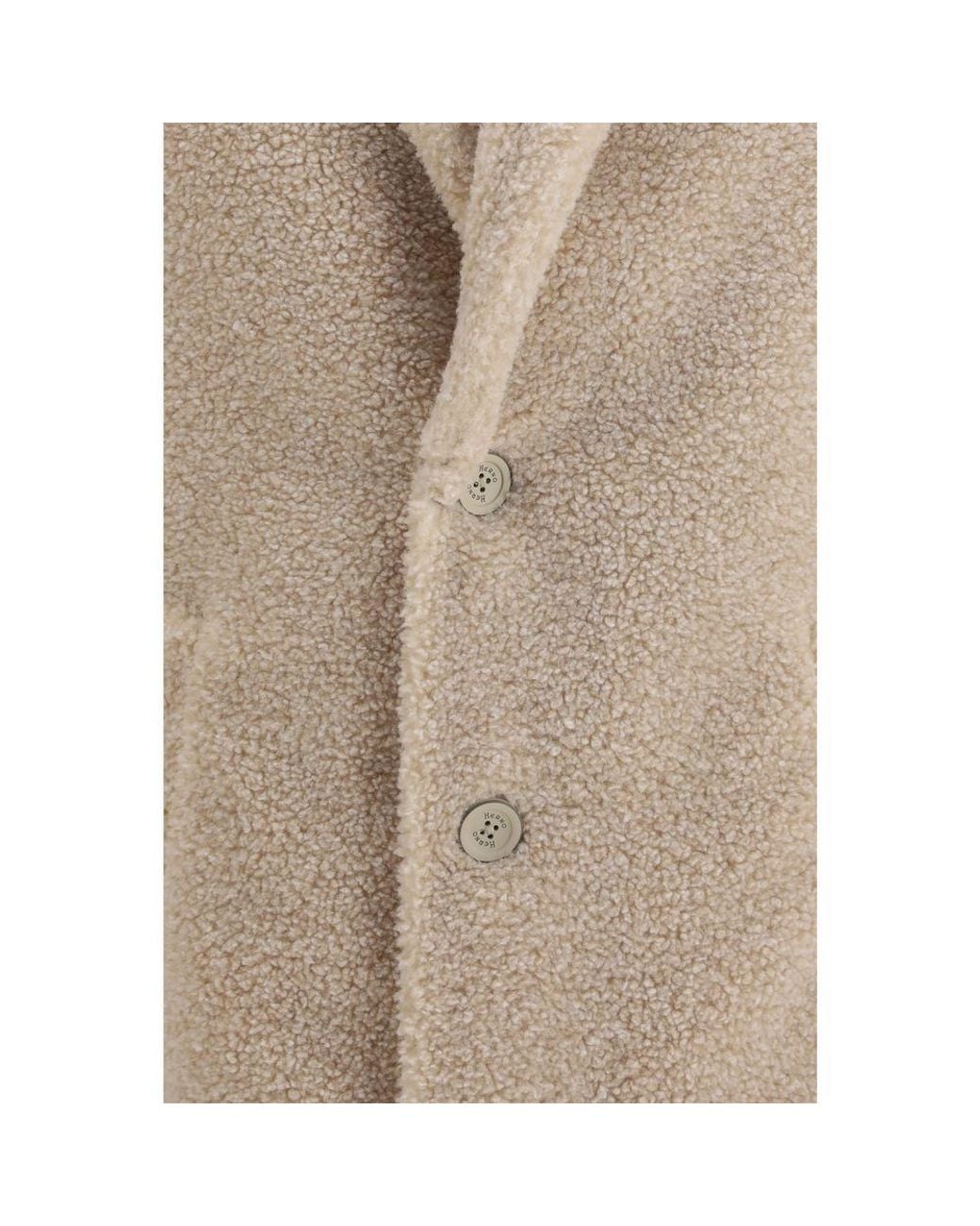 Herno Natural Beige Polyester Coat for men