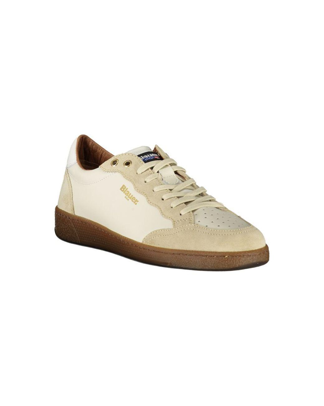 Blauer White Leather Men Sneaker for men