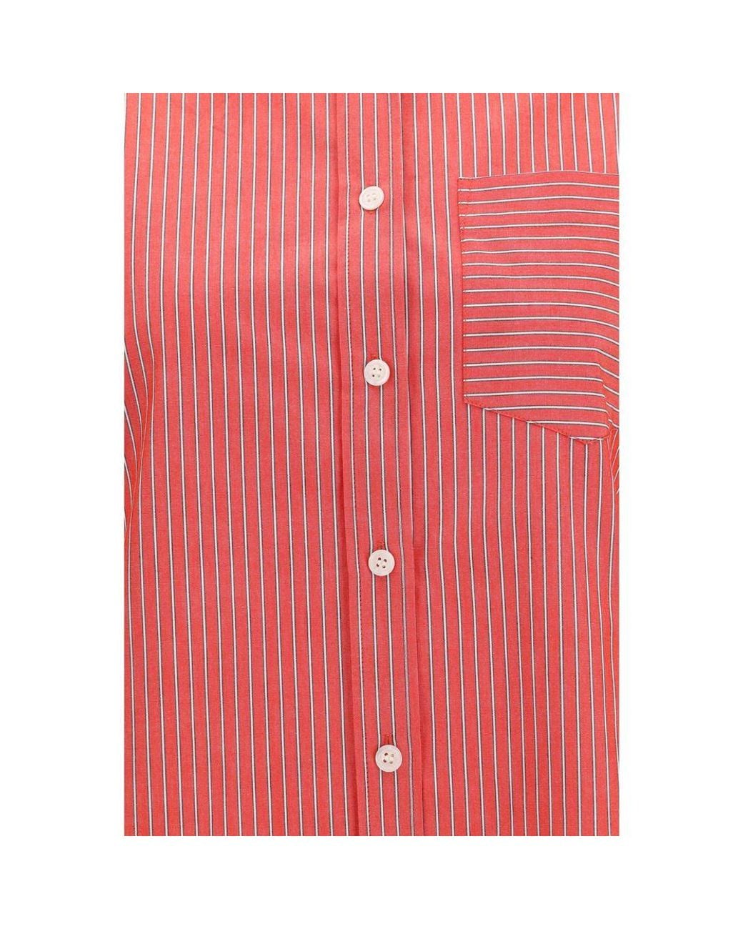 Ganni Red Cotton Blouse