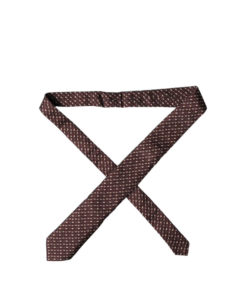 Dolce & Gabbana Brown Geometric Silk Adjustable 'Sd Neckmen's Tie for men