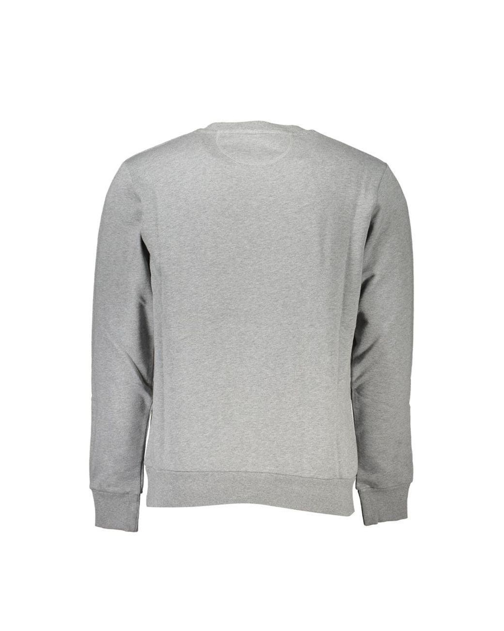 La Martina Gray Chic Crew Neck Cotton Sweatshirt for men