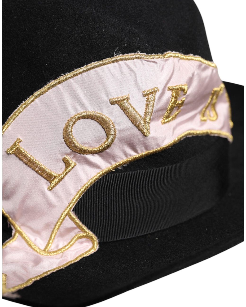 Dolce & Gabbana Black Logo Embroidered Wide Brim Hat
