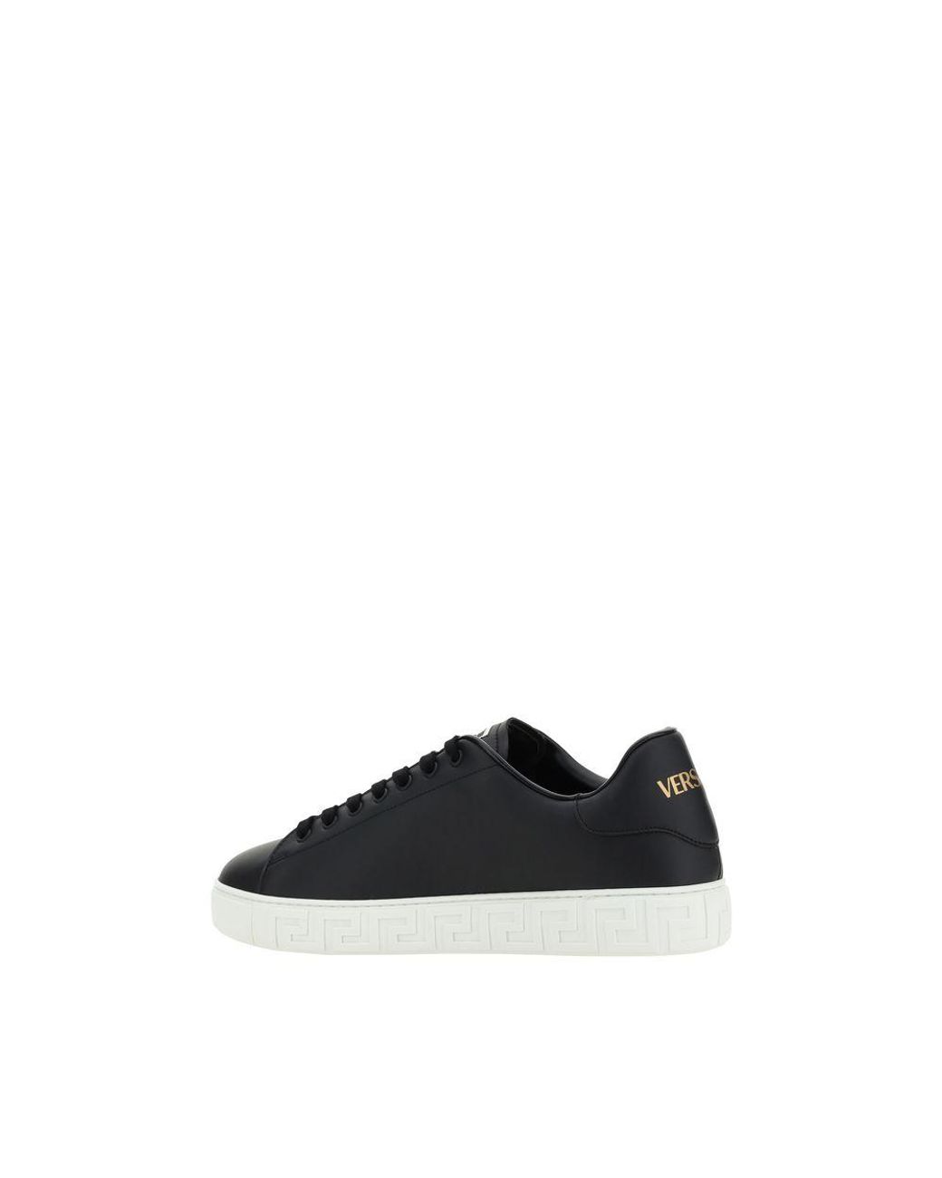 Versace Blue Black Calf Leather Bos Taurus Low Top Sneakers for men