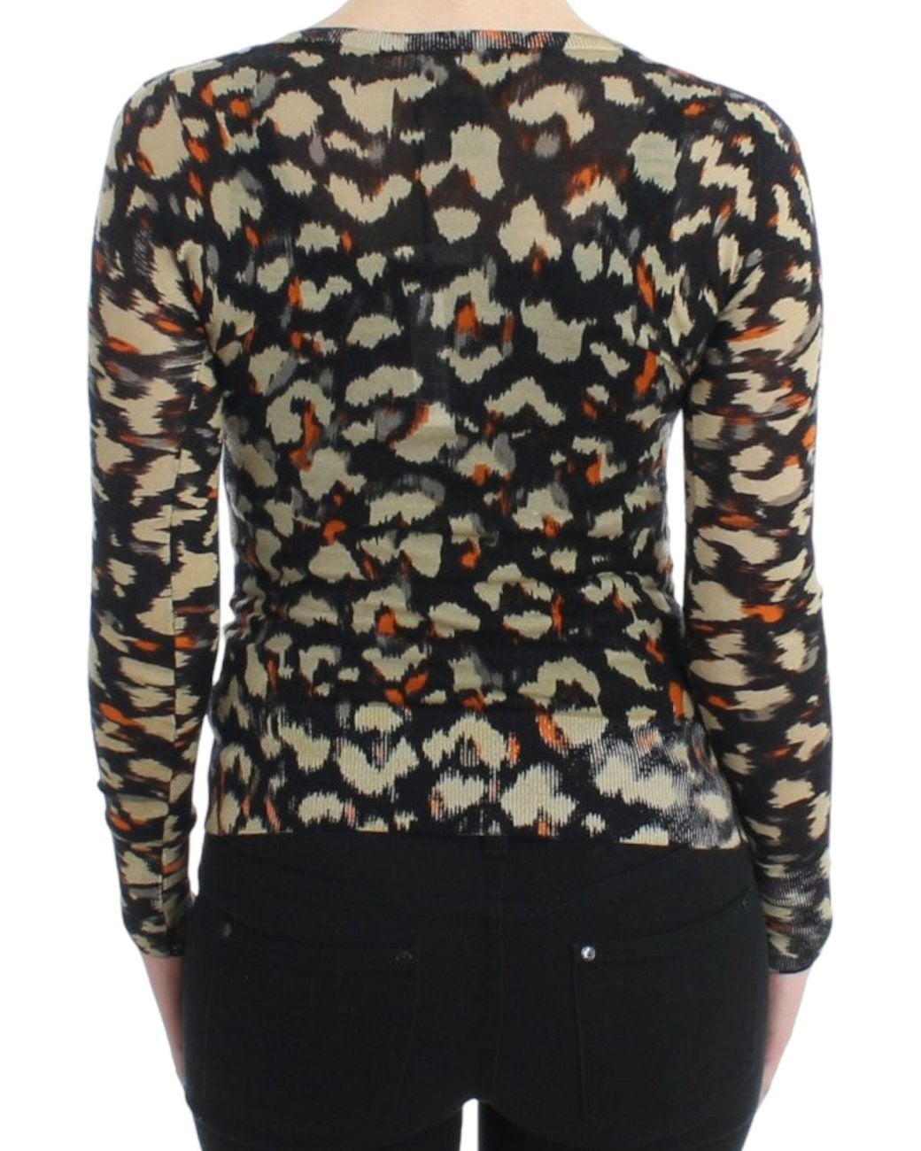 Roberto Cavalli Black Elegant V-Neck Wool Jumper