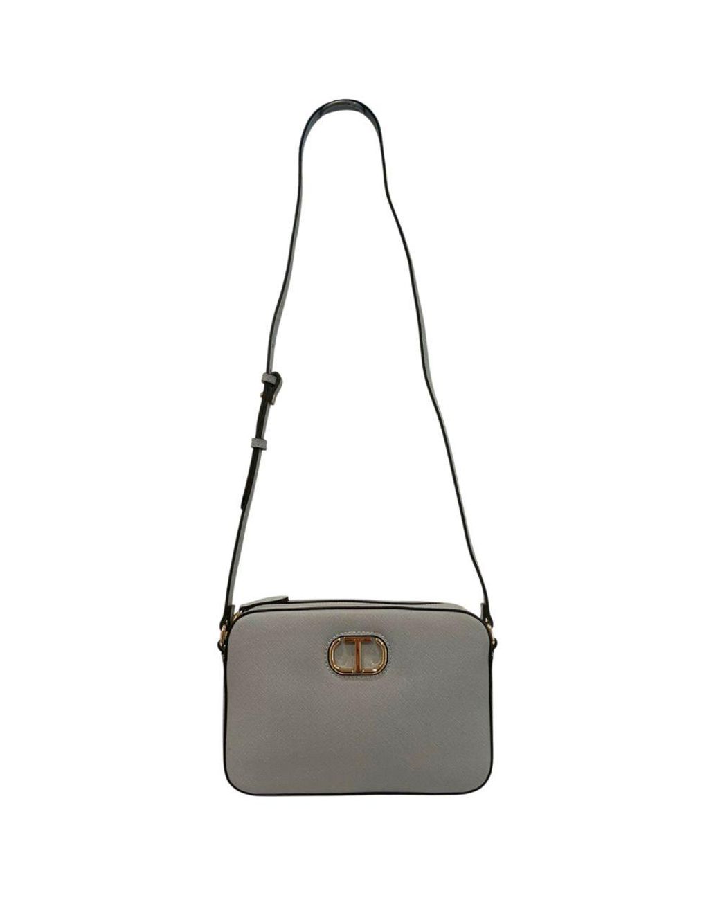 Twinset Gray Blue Pu Crossbody Bag
